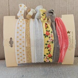 France Luxe Hair Ties Multi Color Set of 6 Hair Bands L. Erickson Pony Tail Tie